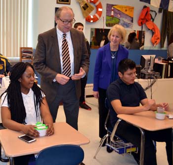 Photo of Secretary Fisher and Pat Dombroski at ACHS