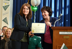 Photo of County Executive Donovan and Principal Falco