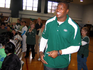 Photo of D'Brickashaw Ferguson at Netcong Elementary School