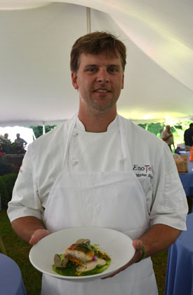 Photo of Christopher Albrecht with his winning dish