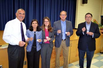 Photo of Secretary Fisher, Assembly Jack Ciattarelli, Princeton Mayor Liz Lempert and Mercer County Executive Brian Hughes