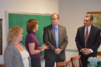 Photo of Donna Michelsen and Colleen Duerr of Family Promise with Secretary Fisher and Assemblyman  Ciattarelli