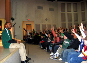 Photo of NY Jets Marques Murrell at Berkeley Twp Elementary School