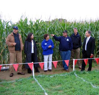 Photo of officials in VonThun corn maze