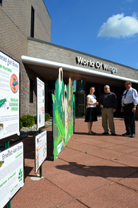 Photo outside World of Wings looking at the invasive pest display