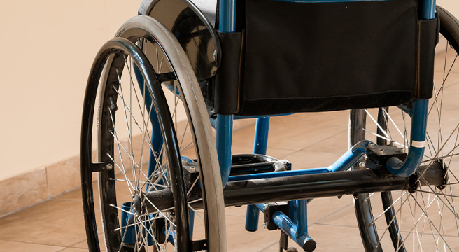Image: Photo of a wheelchair as an example of durable medical equipment (DME)