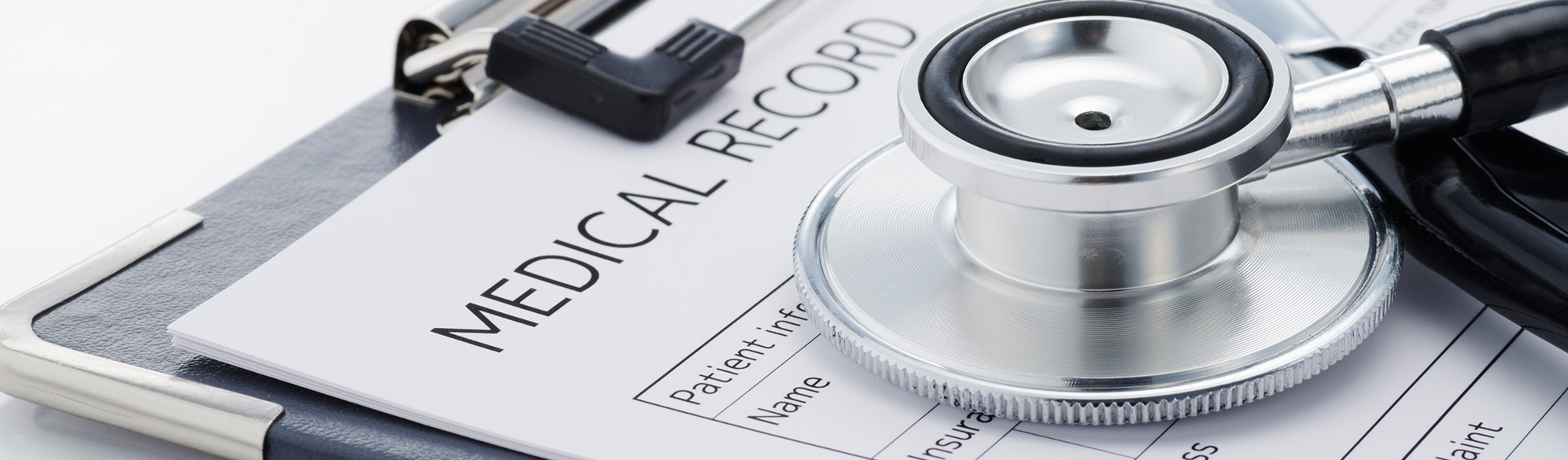 Photo: Medical records and stethoscope