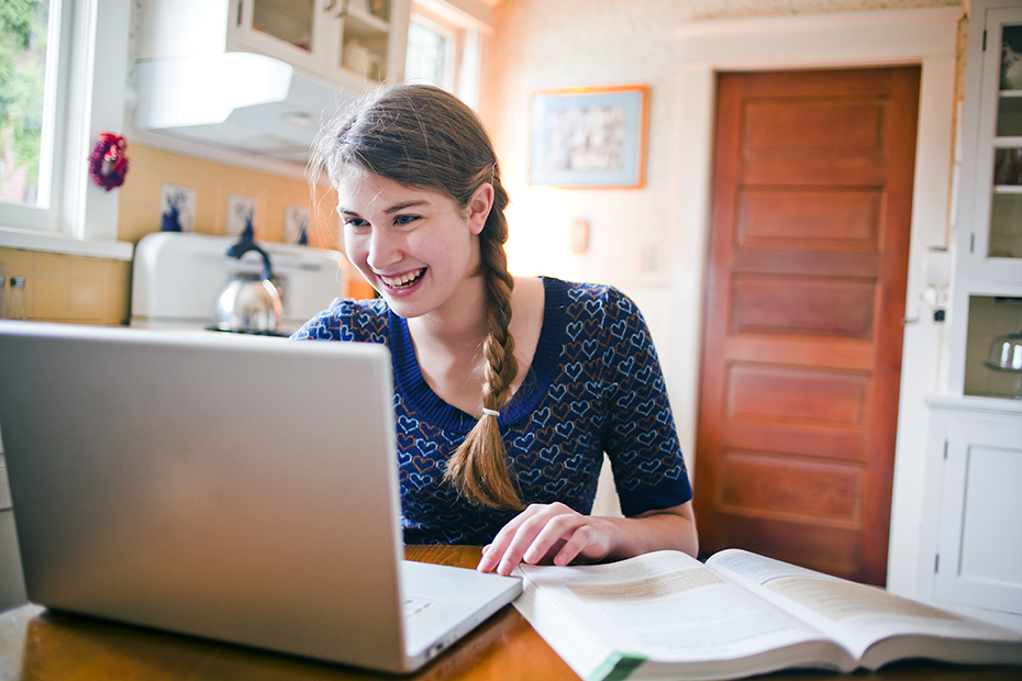 Woman sitting at computer