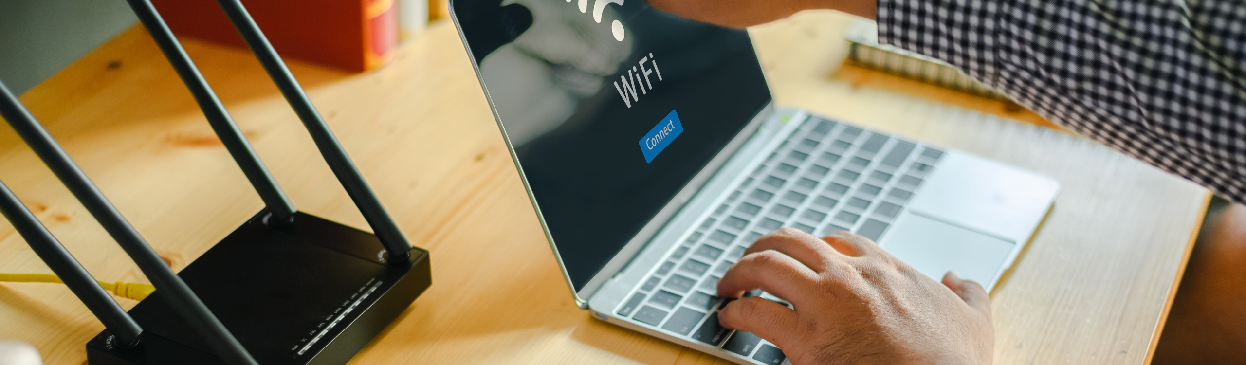 image of a computer connecting to WiFi