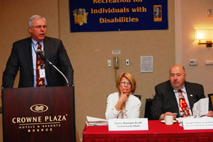 Richard Osworth, Director of Community Resources; Commissioner Joseph V. Doria, NJ Dept. of Community Affairs; Commission Chair - Karen Bourque-Scott