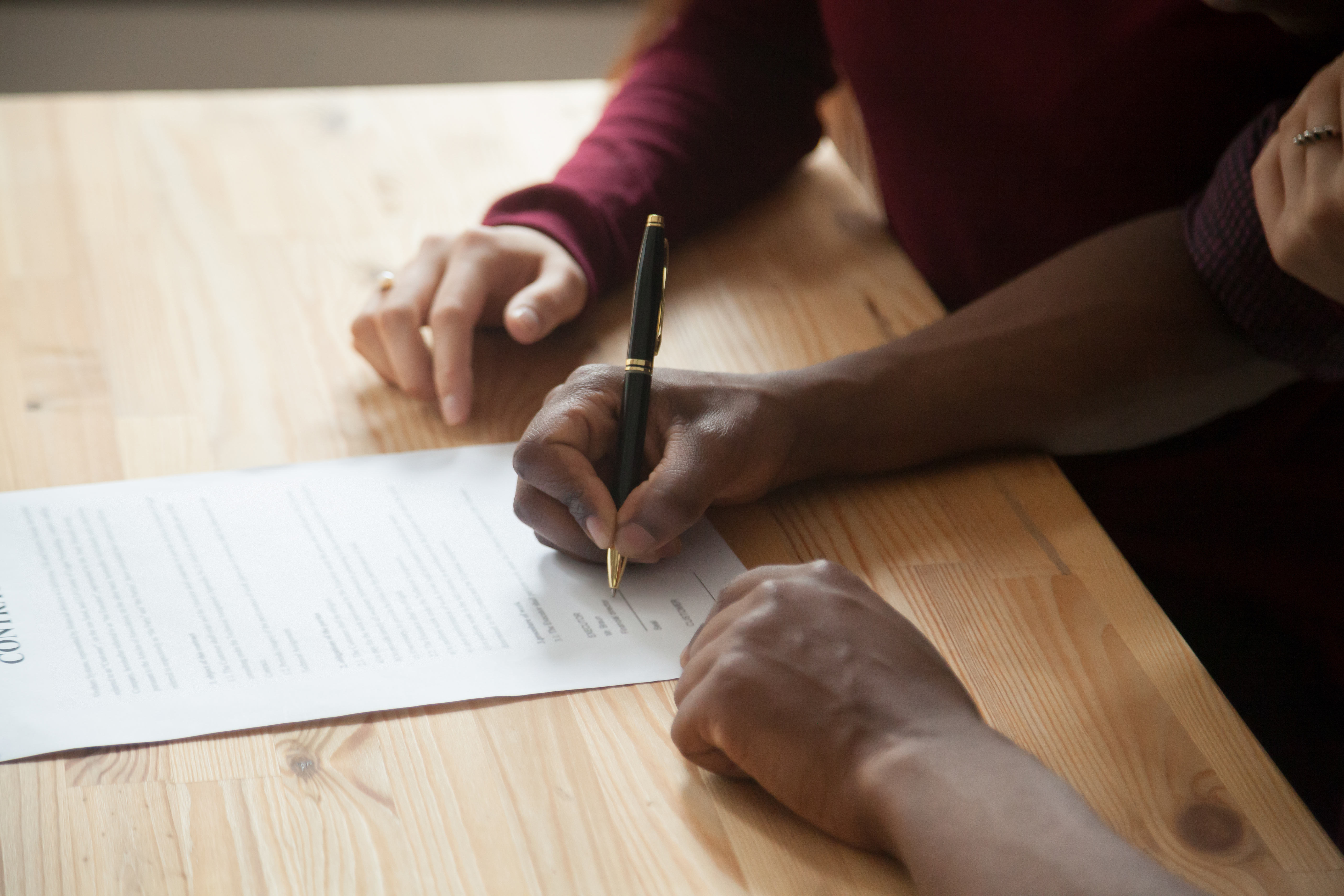 Person signing forms and documents  