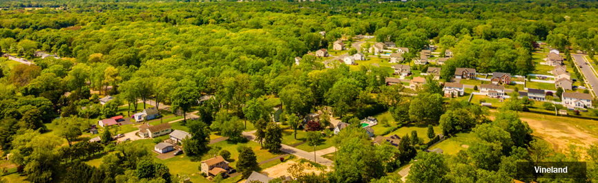 Arial view of Vineland NJ