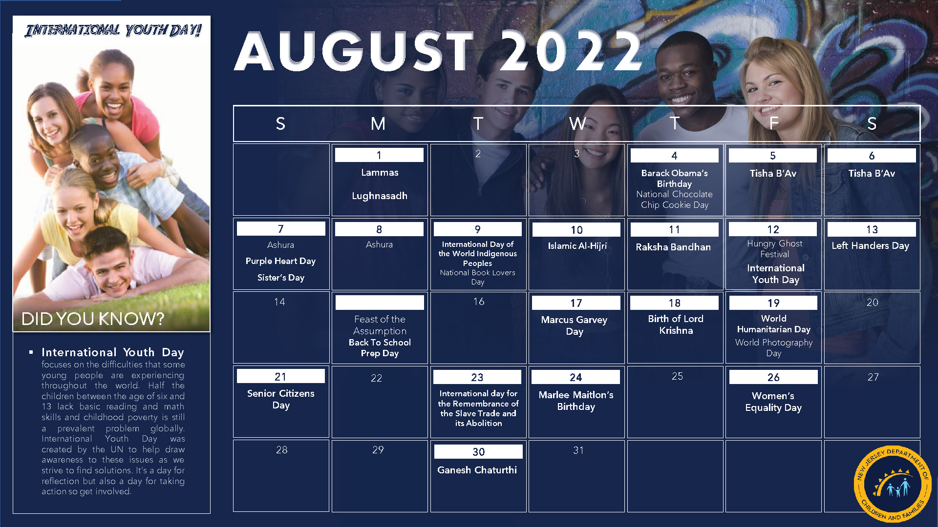 Diversity Calendar -- July 2022