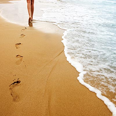 Walking on the sand