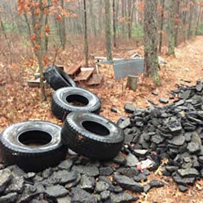 illegally dumped debris