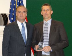 NJDEP Commissioner Bob Martin (on left) and Dave Kitts, Vice President of Environment