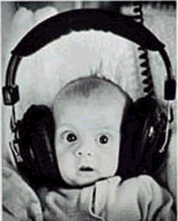 baby with headphones