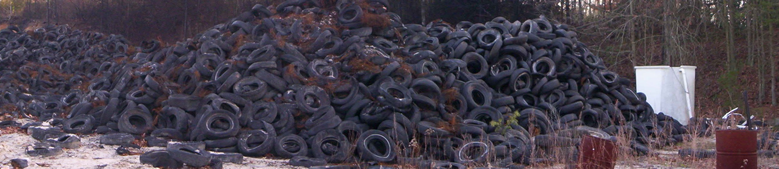panorama of tire pile