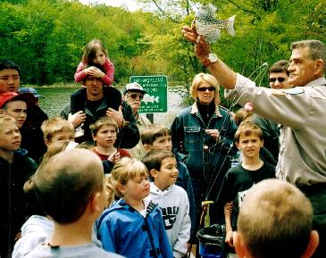 Showing a black crappie