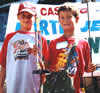 Two boys with trophy