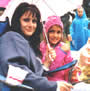 Mom and daughter fishing