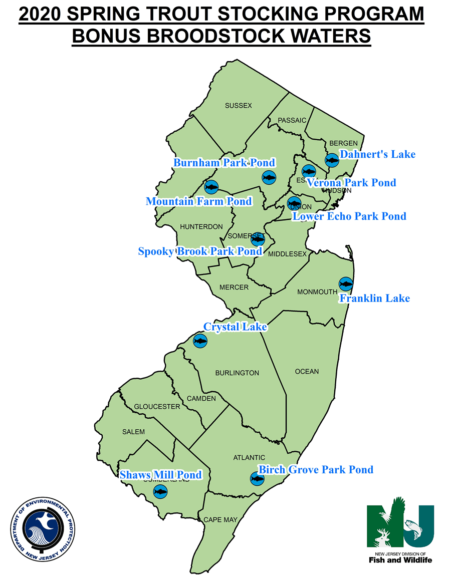 NJDEP Division of Fish & Wildlife 2020 Bonus Broodstock Trout Ponds