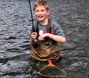 Happy young angler