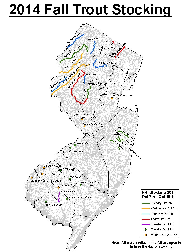NJDEP Division of Fish amp Wildlife - Trout Fallstock Map14