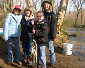Happy young anglers