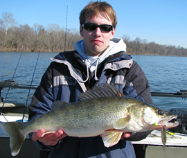 Angler with walleye