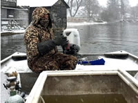 Staff contended with snow on Budd Lake