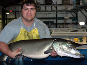 Tyler Tresslar with Greenwood Lake muskie