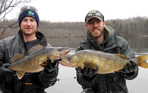Ryan Votta and Nick Healy with trophy size walleyes