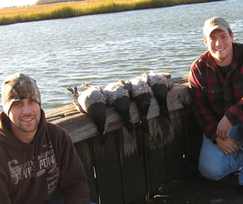 Harvested brant in boat