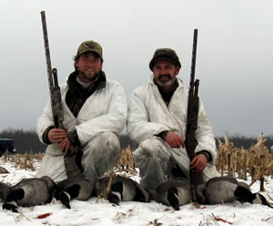 Hunters with Canada goose harvest
