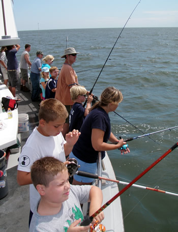 Anglers on party boat