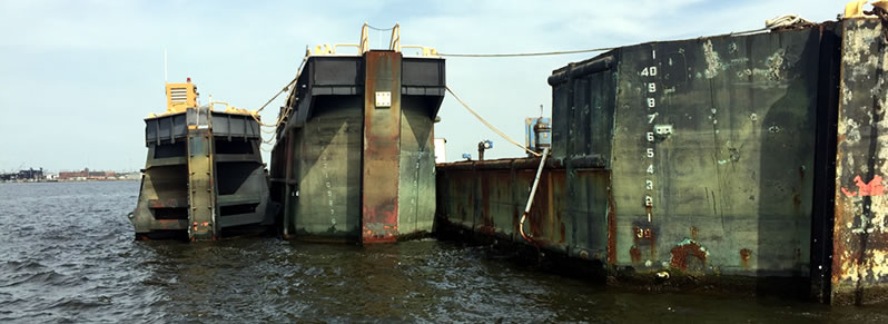 Caissons ready for deployment