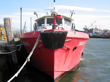 Fireboat at dock in NYC