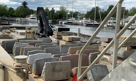 Monuments on board vessel for deployment