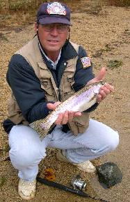 Angler with rainbow