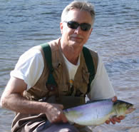 Angler with shad