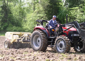 Farmer on tractor