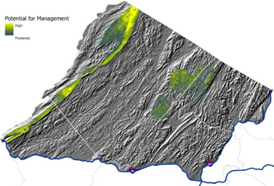 Areas with grouse management potential