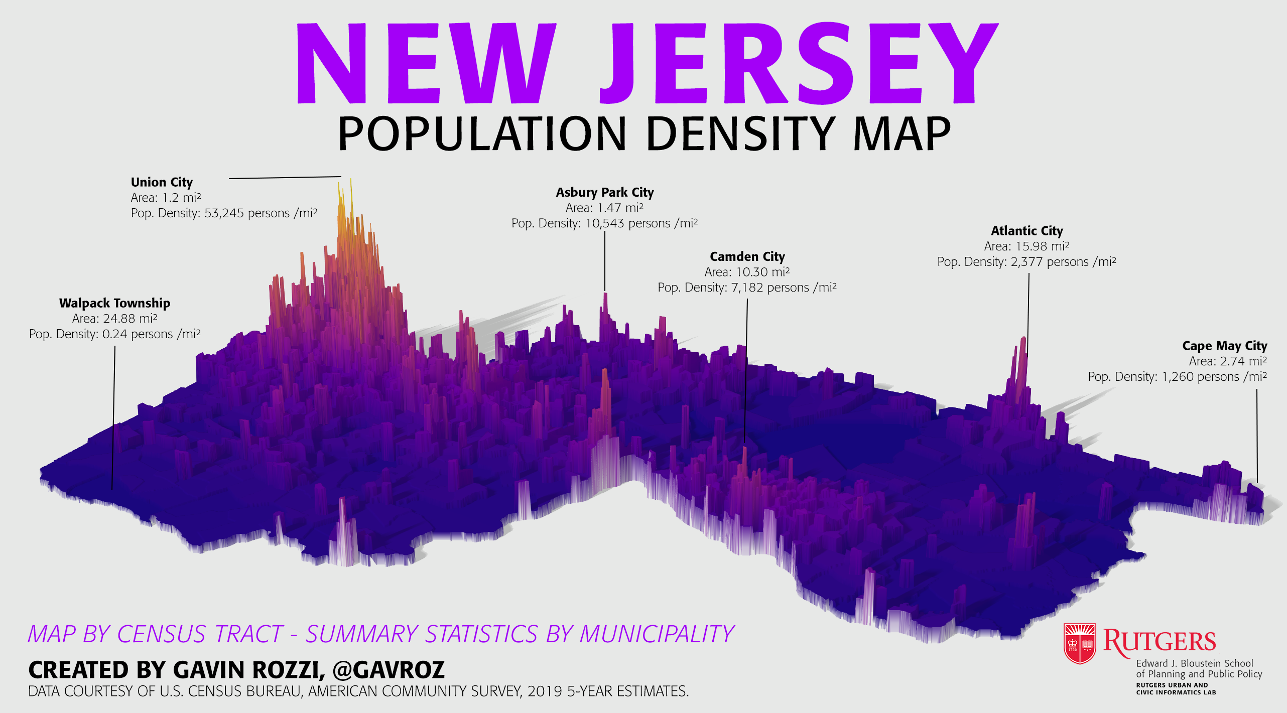 Gavin Rozzi awarded first place for New Jersey Population Density Map