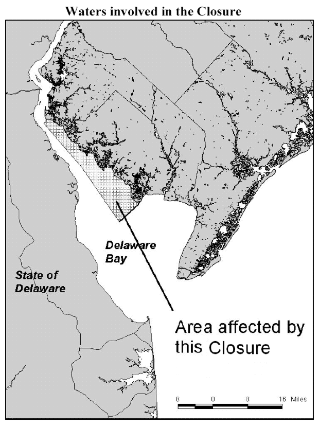 Map of the Waters Involved in the Closure