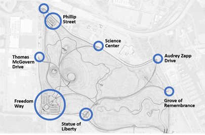 Proposed new access points for Liberty State Park