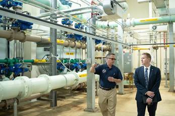 Commissioner LaTourette tours Moorestown water treatment plant, upgraded to filter contaminants of emerging concern.