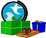 DEP Logo and gift boxes