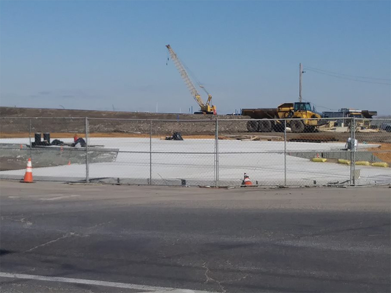 Construction of the Entrance Plaza at the corner of E. State Street and Harrison Avenue