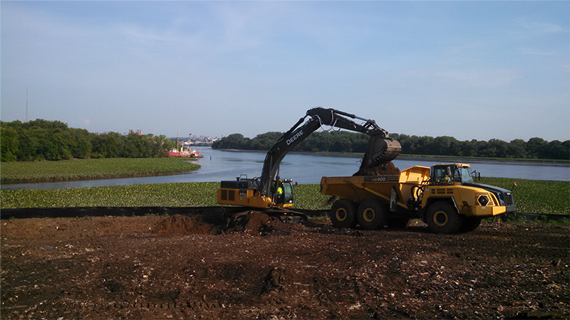 Photo-Excavation near where the Delaware River converges with the Cooper River